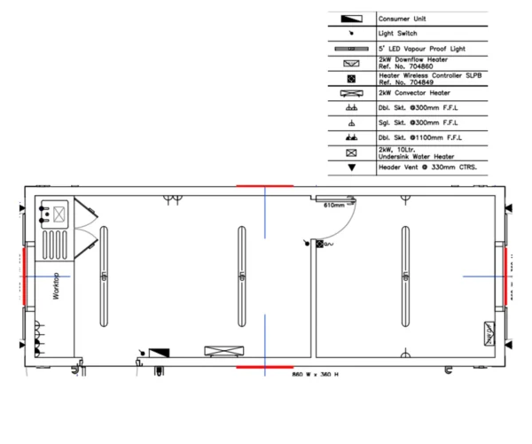 24ft Canteen/Dry Room Split
