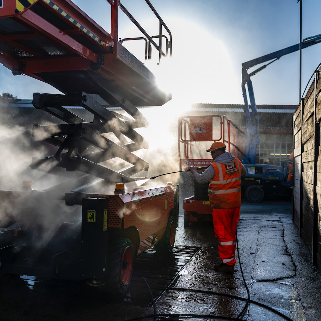 Charles Wilson Used Equipment being washed and prepared